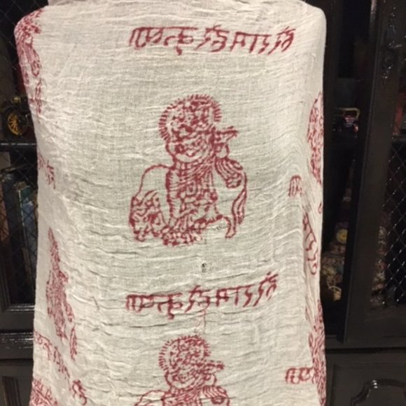 **Lovely Hindi Scarf from India Beliefs & Ideals Symbols Natural Fibers 35"x 76" - Picture 11 of 16